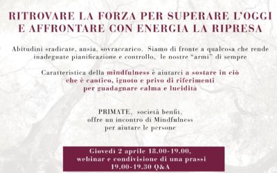 2/04/2020 – La Mindfulness per il benessere