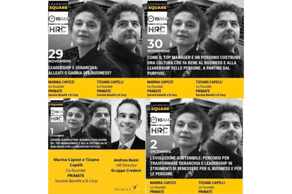 29/11/2021 – PRIMATE a HRC LEARNING SQUARE, la meeting room dei Direttori HR della Community
