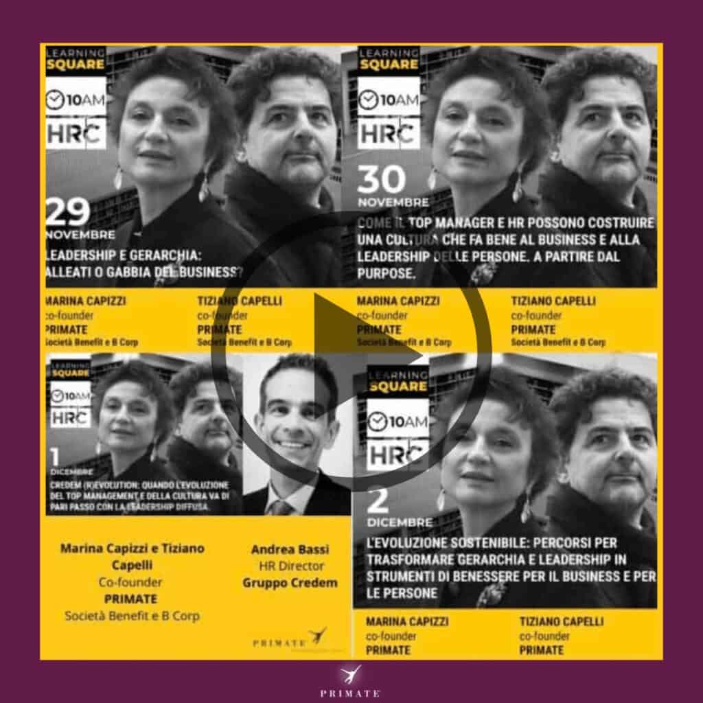 29/11/2021 – PRIMATE a HRC LEARNING SQUARE, la meeting room dei Direttori HR della Community