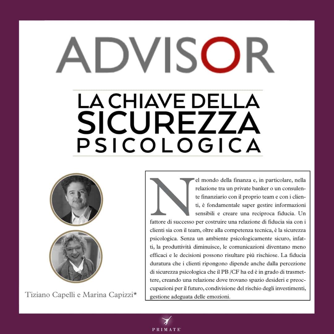 T. Capelli – M. Capizzi – Advisor – Febbraio 2025 – La Chiave Della Sicurezza Psicologica – PRIMATE Consulting