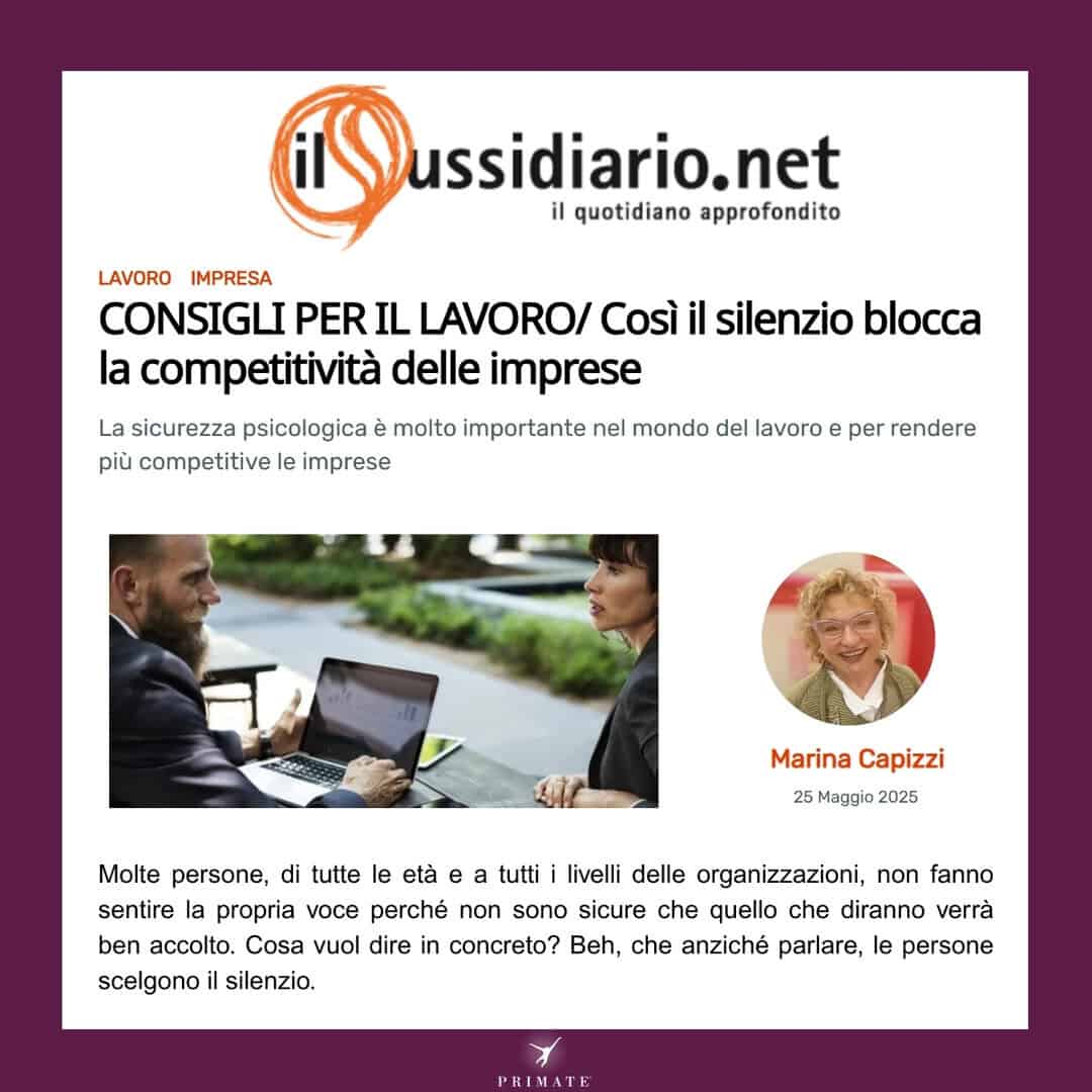 Marina Capizzi_Il Sussidiario_Così il silenzio blocca la competitività delle imprese_ PRIMATE Consulting