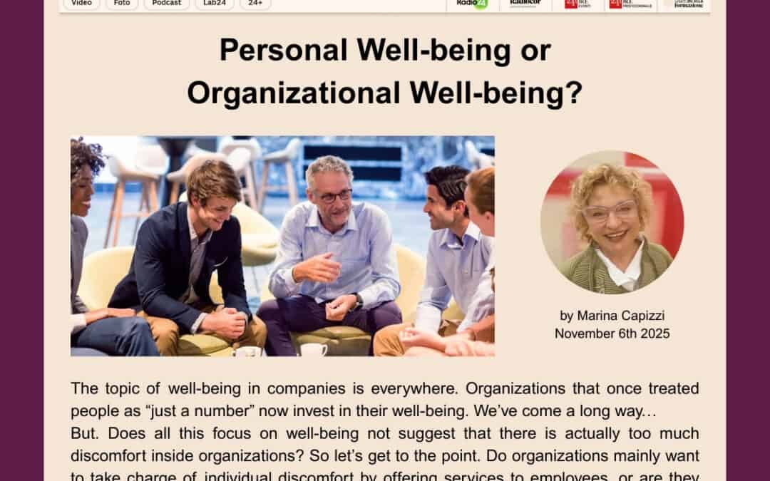 Personal Well-being or Organizational Well-being?