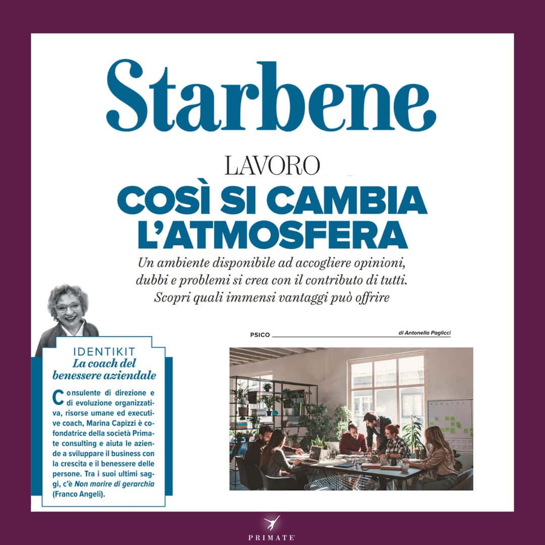 Starbene – Dicembre 2025 – Così Si Cambia L’atmosfera – Intervista a Marina Capizzi – PRIMATE Consulting