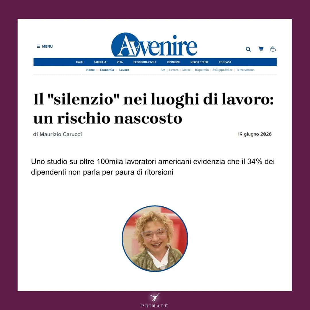 Avvenire – Il silenzio nei luoghi di lavoro – un rischio nascosto – Menzionata Marina Capizzi 19 giu 2026