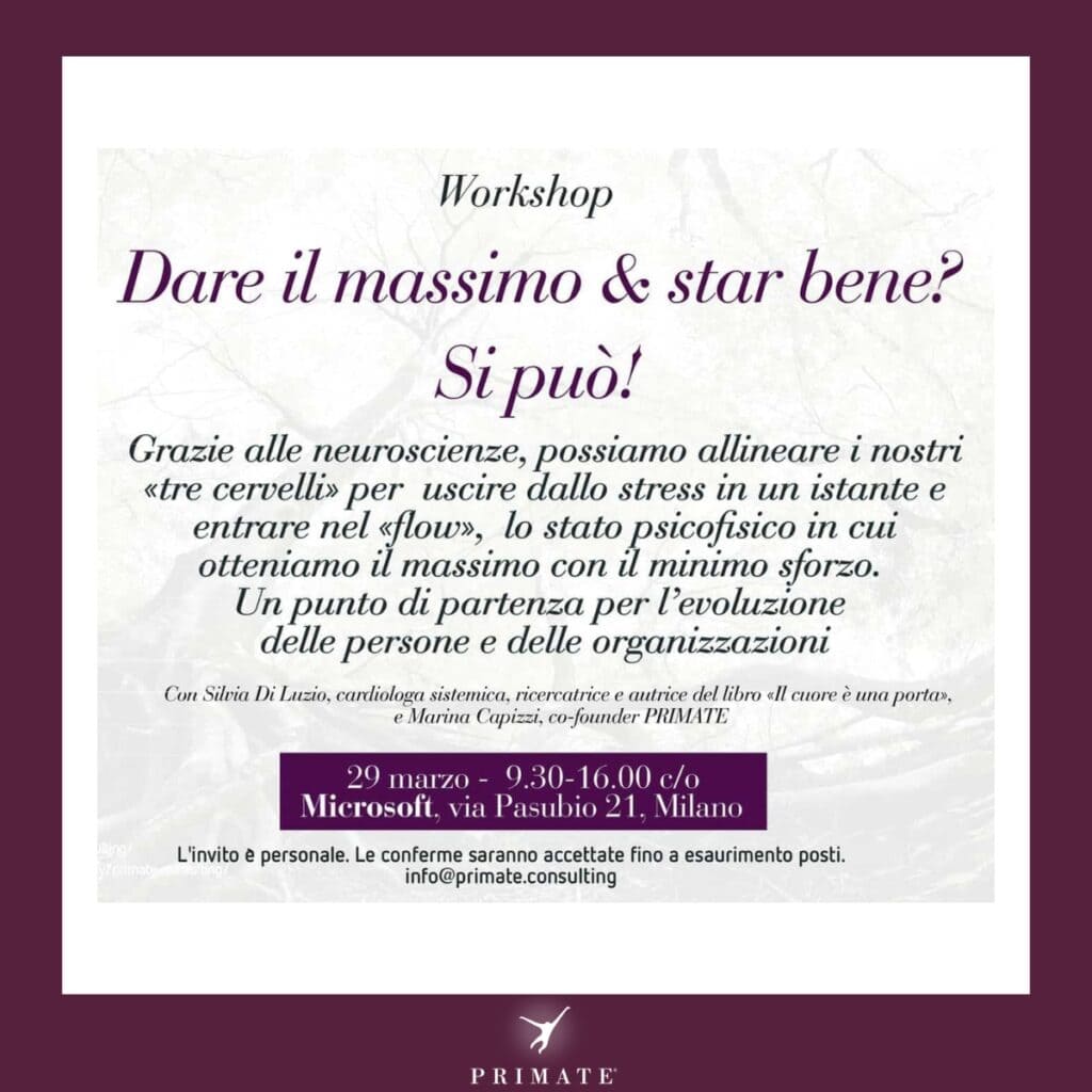 5/04/2019 – Workshop: Dare il massimo e star bene? Si può!